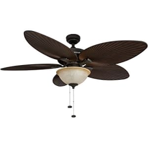 Honeywell Palm Island 52-Inch Tropical Ceiling Fan with Sunset Glass Bowl Light, Five Palm Leaf for $130 Honeywell Palm Island 52-Inch Tropical Ceiling Fan with Sunset Glass Bowl Light, Five Palm Leaf for $130