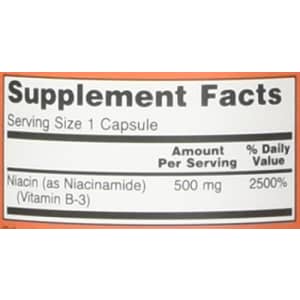 Now Foods Niacinamide 500mg 100 Capsules (Pack of 2) for $7
