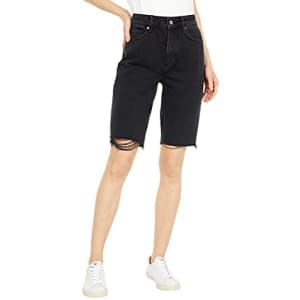 PAIGE Women's Robbie High Rise Shorts, Black Meadow, 25 for $76
