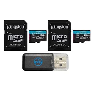 Kingston 128GB MicroSD Canvas Go Plus Memory Card (2 Pack) with Adapter Works with GoPro Hero 10 for $42 Kingston 128GB MicroSD Canvas Go Plus Memory Card (2 Pack) with Adapter Works with GoPro Hero 10 for $42