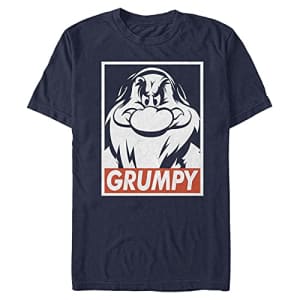 Disney Men's Princess Grumps T-Shirt, Navy Blue, Medium for $13