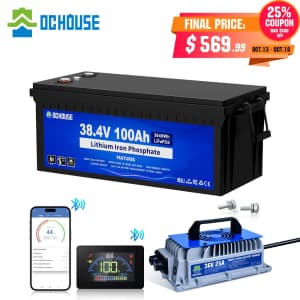 DC House 36V 100Ah Lithium Golf Cart Battery with Charger for $569 DC House 36V 100Ah Lithium Golf Cart Battery with Charger for $569