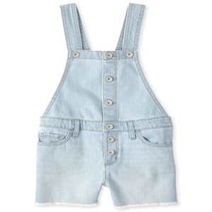The Children's Place Girls' Shortalls, ICE WASH, 6X/7 for $15