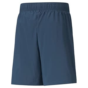 PUMA Men's Run Favorite 7" Woven 2in1 Shorts, Intense Blue/Mineral Yellow, L for $14