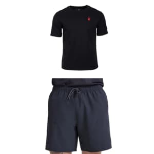 allbirds Men's Natural Run Shorts w/ Spyder Bold Wordmark T-Shirt for $24