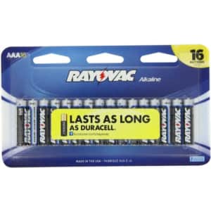Rayovac Alkaline AAA Batteries, 16-Pack for $19