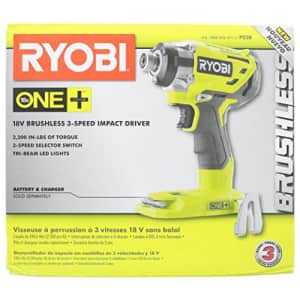 Ryobi P238 18V One+ Brushless 1/4 2,000 Inch Pound, 3,100 RPM Cordless Impact Driver w/ Gripzone for $126