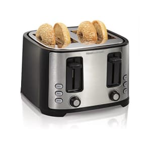 Hamilton Beach 4 Slice Extra Wide Slot Toaster with Defrost and Bagel Functions, Shade Selector, for $60