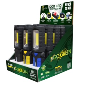 GoGreen Power COB LED Worklight 12-Pack for $37 via Prime