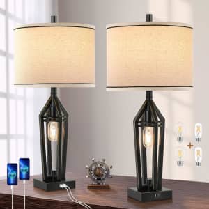 Touch Control Table Lamp Set for $48