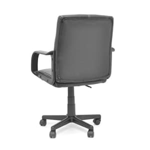Urban Shop Black Faux Leather Office Chair Computer Office Chair with Seat and Armrest Adjustment, for $54