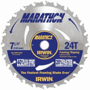 Irwin Tools Marathon 7" Circular Saw Blade for $5