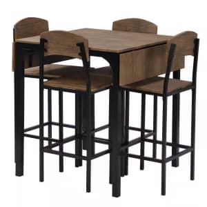 Harper & Bright Designs 5-Piece Drop Leaf Dining Room Set for $266 Harper & Bright Designs 5-Piece Drop Leaf Dining Room Set for $266