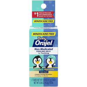 Orajel Baby Daytime/Nighttime Non-Medicated Cooling Gels for Teething 2-Pack for $11