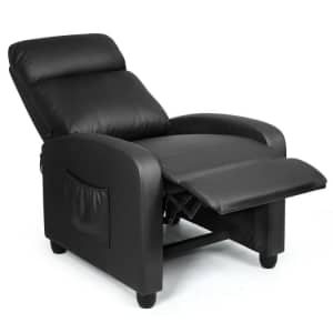 Costway Faux Leather Wingback Vibration Massage Recliner for $215