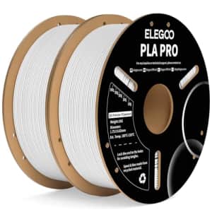 ELEGOO PLA PRO Filament 1.75mm White 2KG, Improved Rigidity 3D Printer Filament Dimensional for $25