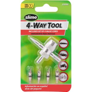 Slime 4-Way Valve Tool w/ 4 Valve Cores for $3