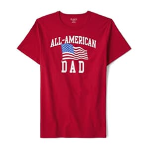 The Children's Place Men's Short Sleeve Graphic T-Shirt, All American Dad, Large for $7