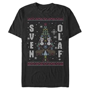 Disney Big Frozen Sven & Olaf Men's Tops Short Sleeve Tee Shirt, Black, XX-Large Tall for $7