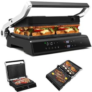 Giantex 3-in-1 Panini Press Sandwich Maker, Electric Indoor Grill, 2 Removable Non-Stick Plates, for $110