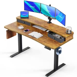 Huanuo 55" x 26" Electric Standing Desk for $142
