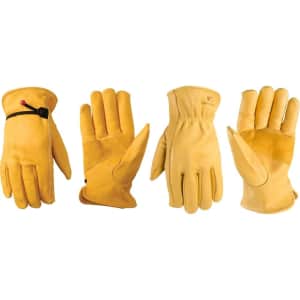 Wells Lamont Men's Cowhide Leather Work Gloves for $12