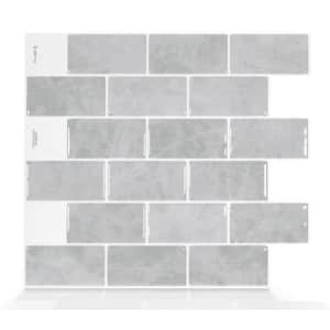 Smart Tiles Subway Fondi 11" x 9.7" Peel-and-Stick Self-Adhesive Mosaic Wall Tile 4-Pack for $13