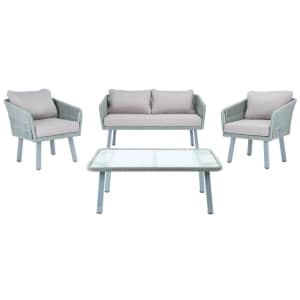 Mercury Row Cangelosi 4-Person Outdoor Seating Group w/ Cushions for $580 Mercury Row Cangelosi 4-Person Outdoor Seating Group w/ Cushions for $580