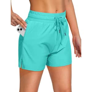 Women's High Waisted Swim Shorts for $15