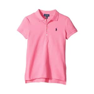 Polo Ralph Lauren Kids Girl's Short Sleeve Mesh Polo Shirt (Little Kids/Big Kids) Baja Pink LG for $93