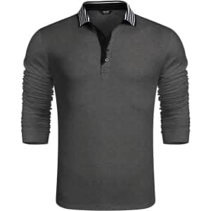 Coofandy Men's Striped Collar Polo Shirt for $13 w/ Prime