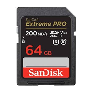 SanDisk Extreme PRO SDSDXXU-064G-GHJIN SD Card, 64 GB, SDXC Class 10, UHS-I V30, Read Up to 200 for $15