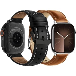Fullmosa Leather Strap 2-Pack for Apple Watch from $9