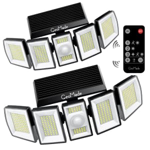 GeoMade LED Solar Flood Light 2-Pack for $28 w/ Prime