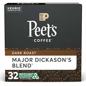 Peet's Coffee Major Dickason's Blend, Dark Roast,K-Cup, 32 ct for $38