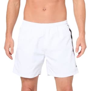 BOSS Men's Standard Vertical Logo Swim Trunks, White Cloud for $24 BOSS Men's Standard Vertical Logo Swim Trunks, White Cloud for $24