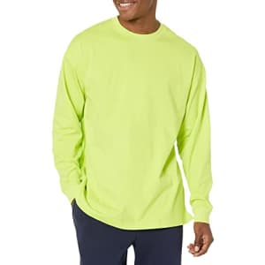 Amazon Essentials Men's Oversized-Fit Long-Sleeve T-Shirt, Lime Green, 6X-Large Big Tall for $15