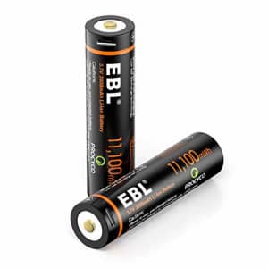 EBL 3.7V Li-ion Rechargeable Batteries 3000mAh 18J Lithium Battery for Flashlights, Headlamps, for $25
