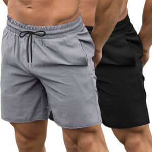 Coofandy Men's Quick Dry Shorts 2-Pack for $16