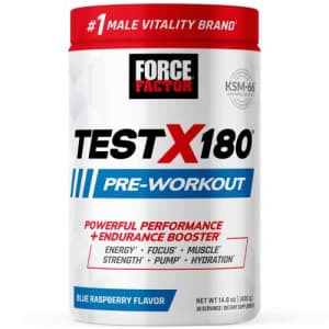 FORCE FACTOR Test X180 Pre-Workout Powder & Energy Supplement, Boost Focus & Endurance, Build for $34