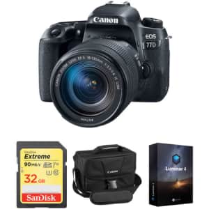Canon EOS 77D 24.2MP DSLR Camera w/ Canon EF-S 18-135mm USM Lens for $799