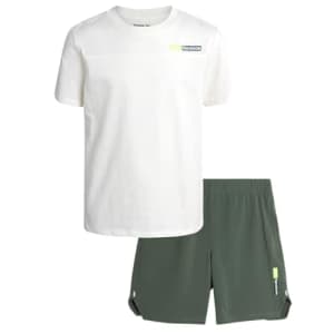 Reebok Boys' Active Shorts Set - 2 Piece Performance Short Sleeve T-Shirt and Woven Shorts - for $20