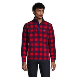 Lands' End Men's Heritage Fleece Snap Neck Pullover for $23 Lands' End Men's Heritage Fleece Snap Neck Pullover for $23
