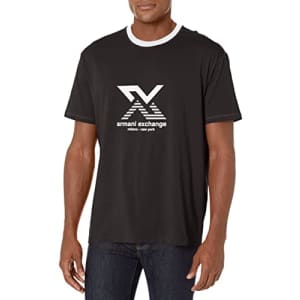 Emporio Armani A | X ARMANI EXCHANGE Men's Striped AX Logo Comfort Fit T-Shirt, Black/White, XS for $20