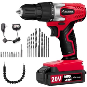 Avid Power 20V MAX Lithium Ion Cordless Drill Set for $34