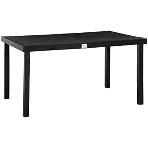 Outsunny Outdoor Dining Table for 6 Person, Rectangular, Aluminum Metal Legs for Garden, Lawn, for $170
