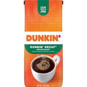 Dunkin Donuts Dunkin' Original Blend Medium Roast Decaf Ground Coffee, 12 Ounces (Pack of 6) (Packaging May Vary) for $35