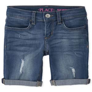 The Children's Place Girls' Roll Cuff Distressed Denim Skimmer Shorts North Star Wash 6 for $13 The Children's Place Girls' Roll Cuff Distressed Denim Skimmer Shorts North Star Wash 6 for $13