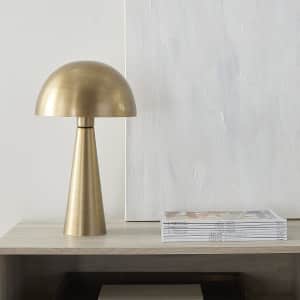 Nourison 17" Sleek Modern Iron Mushroom Table Lamp for $61 Nourison 17" Sleek Modern Iron Mushroom Table Lamp for $61