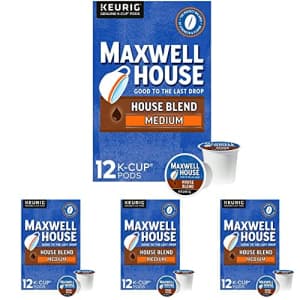 Maxwell House House Blend Medium Roast K-Cup Coffee Pods (12 Pods) (Pack of 4) for $41
